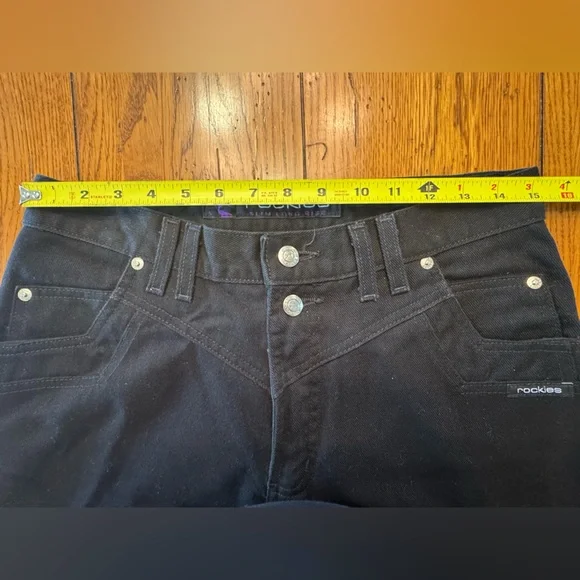 Vintage Rockies Slim Long Rise Black Denim Jeans Women’s 13/14 XL Western - Picture 7 of 12